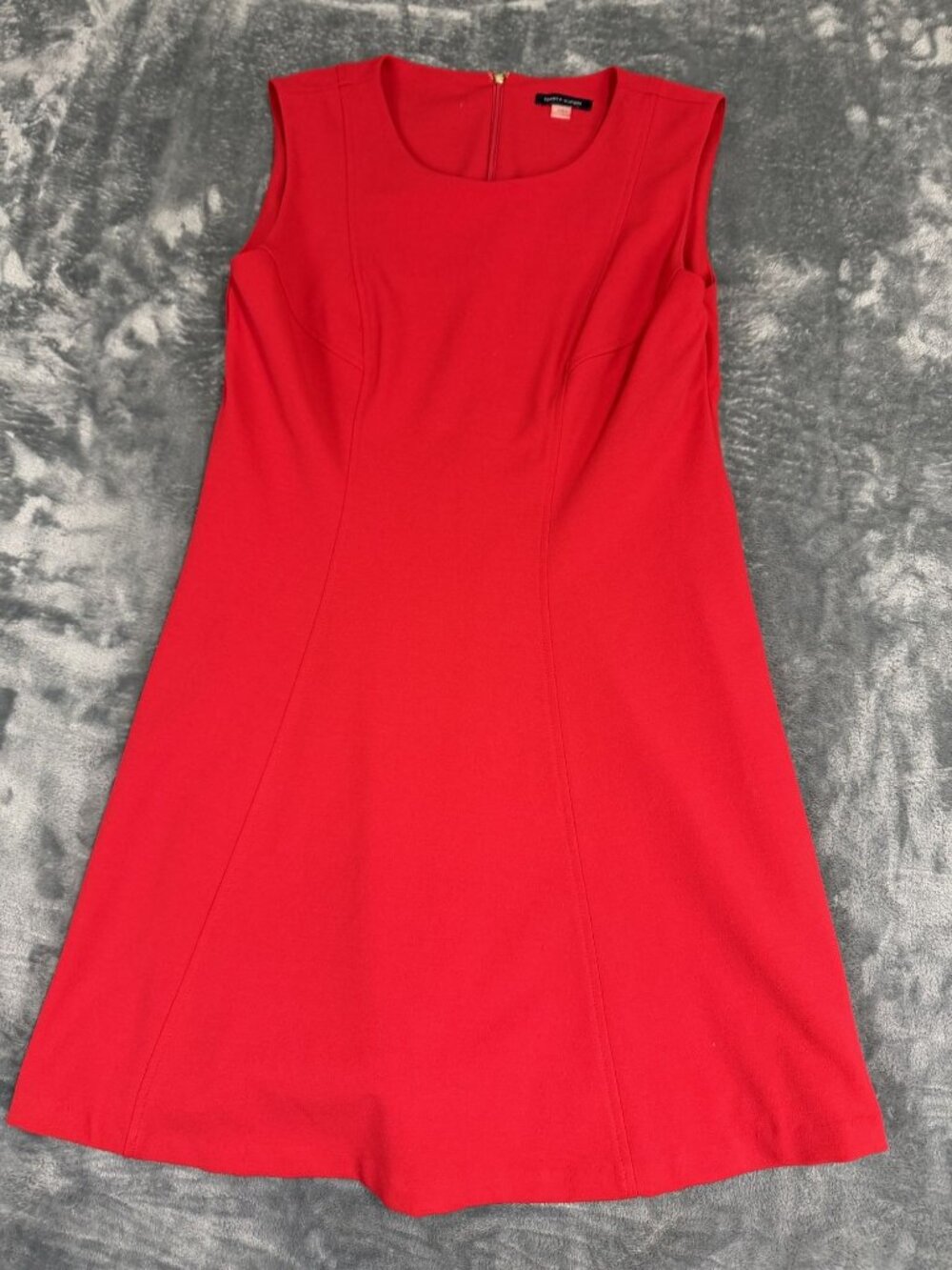 Tommy Hilfiger Womens Red Sleeveless Sheath Dress 16